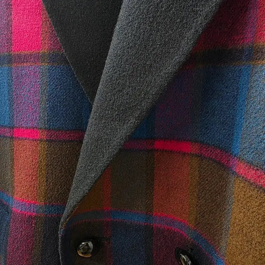 [BUNJANG] Vintage Handmade Check Wool Coat / 일본빈티지 핸드매이드 체크울코트