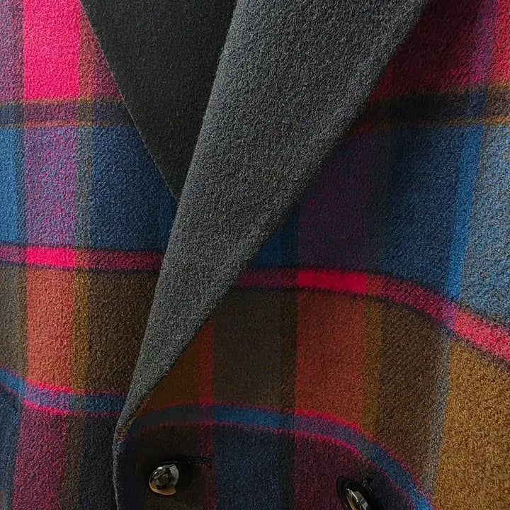 [BUNJANG] Vintage Handmade Check Wool Coat / 일본빈티지 핸드매이드 체크울코트