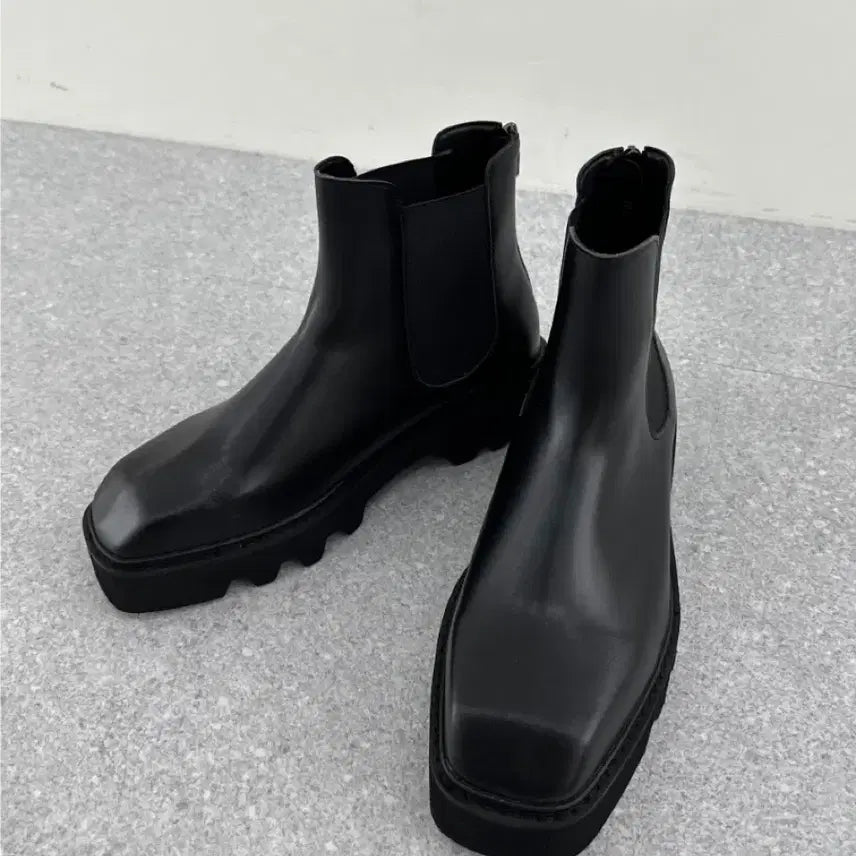 [BUNJANG] Square Toe Black Chelsea Boots / 스퀘어토 블랙 첼시부츠 270
