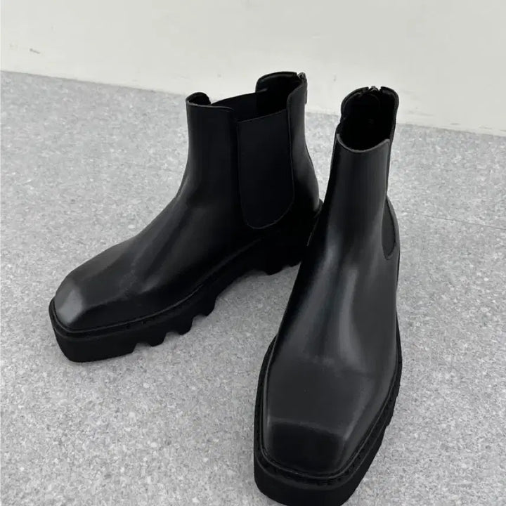 [BUNJANG] Square Toe Black Chelsea Boots / 스퀘어토 블랙 첼시부츠 270