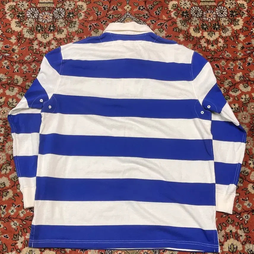 [BUNJANG] Polo Ralph Lauren Rugby Shirt / [M] 폴로랄프로렌 블루 화이트 럭비티