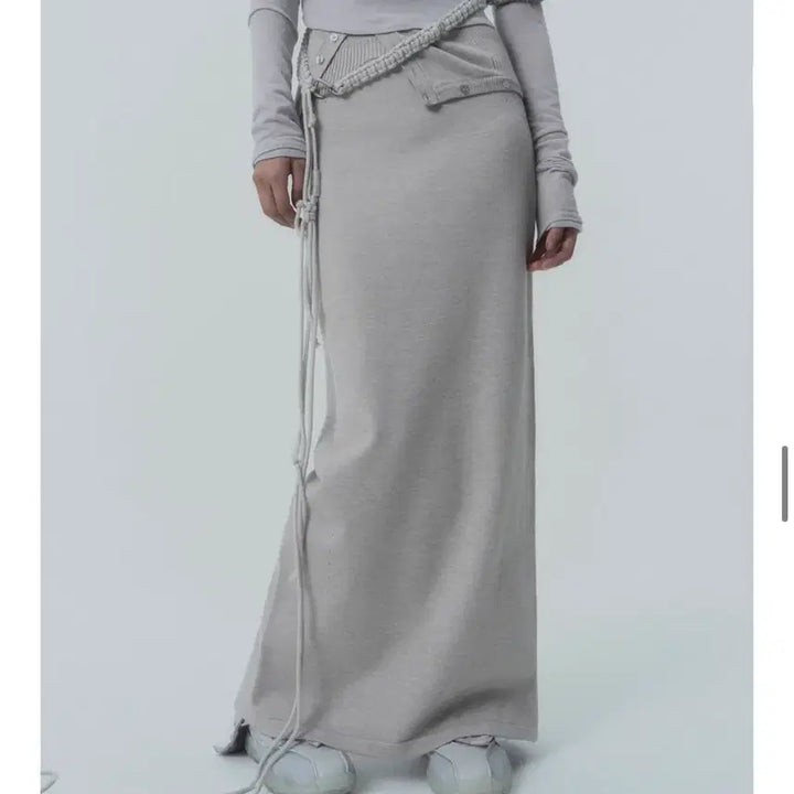 [BUNJANG] Ohoh's Fluid Knit Skirt Warm Gray / 오호스 플루이드 니트스커트 웜그레이