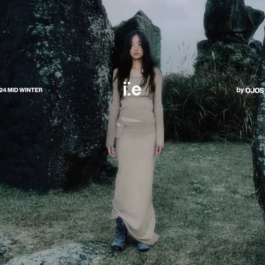 [BUNJANG] Ohoh's Fluid Knit Skirt Warm Gray / 오호스 플루이드 니트스커트 웜그레이