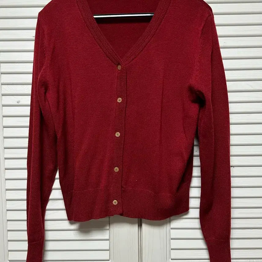 [SOLD OUT] [새상품] 하티 66 어텀무드 울 탄탄 시보리 가디건 레드