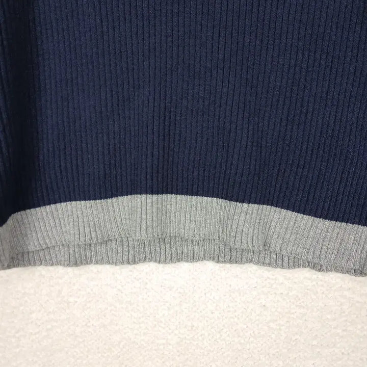 [BUNJANG] BYBRIDG:IT Navy Ribbed Knit Long Sleeve T-shirt (Size 66) / BYBRIDG:IT 여성 네이비 골지 니트 긴팔 티셔츠(66)