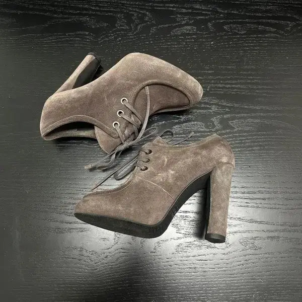 [BUNJANG] Stuart Weitzman Lace-up Suede Heels / 스튜어트 와이츠먼 레이스업 스웨이드 힐