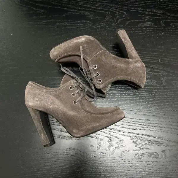 [BUNJANG] Stuart Weitzman Lace-up Suede Heels / 스튜어트 와이츠먼 레이스업 스웨이드 힐