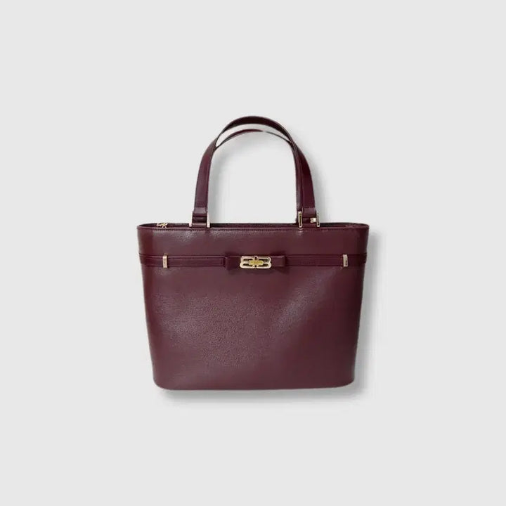 [BUNJANG] Balenciaga 00's Leather Tote Bag / 발렌시아가 BB로고 사피아노 레더 버건디 토트백