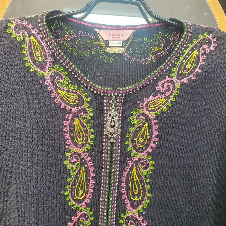 [BUNJANG] NEW MA POLLARI Beaded Embroidery Cardigan / NEW MA POLLARI 고급 비즈 자수 가디건 (77~88)