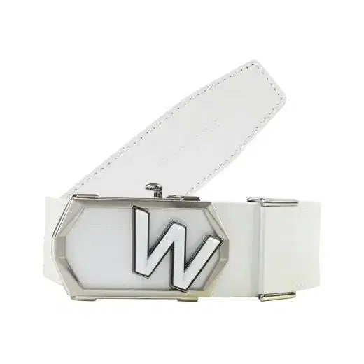 [BUNJANG] Wide Angle Men's Genuine Leather Automatic Belt White / 와이드앵글 남성 소가죽 자동 벨트 화이트 새제품