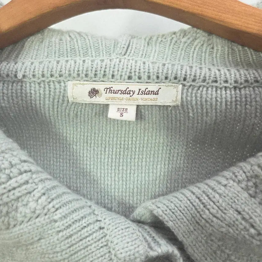 [BUNJANG] Thursday Island Big Collar Volume Cardigan - Mint (Size S) / Thursday Island빅카라 볼륨 가디건민트 s사이즈