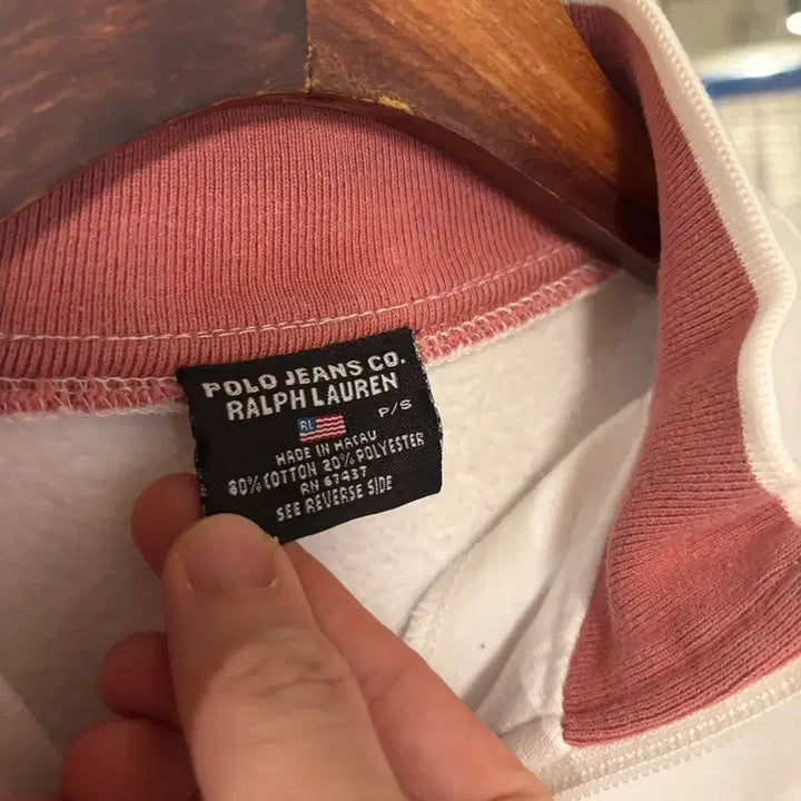 [BUNJANG] Polo Jeans White Half-Zip Sweatshirt / 폴로 진스 흰색 하프집업 맨투맨