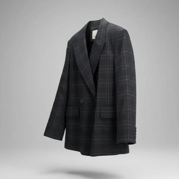 [BUNJANG] The Edge Check Double Blazer Jacket / 여성85/ 텍새 더엣지 체크 더블 정장자켓
