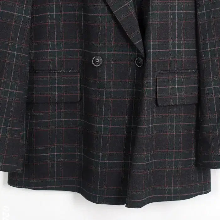 [BUNJANG] The Edge Check Double Blazer Jacket / 여성85/ 텍새 더엣지 체크 더블 정장자켓