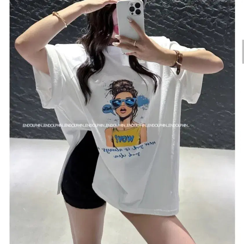 [BUNJANG] Endorphin Khaki T-shirt / 엔돌핀 소녀티셔츠 카키색