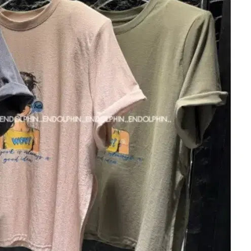 [BUNJANG] Endorphin Khaki T-shirt / 엔돌핀 소녀티셔츠 카키색