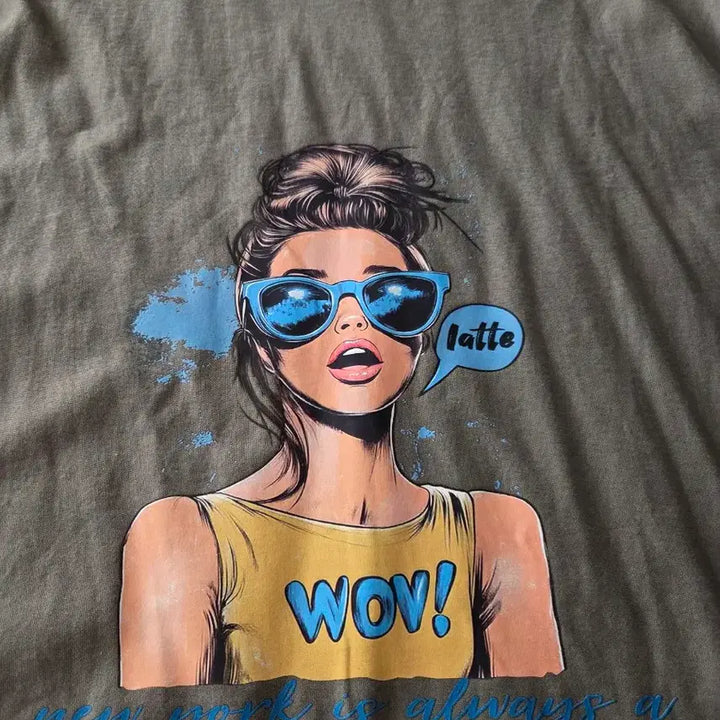 [BUNJANG] Endorphin Khaki T-shirt / 엔돌핀 소녀티셔츠 카키색