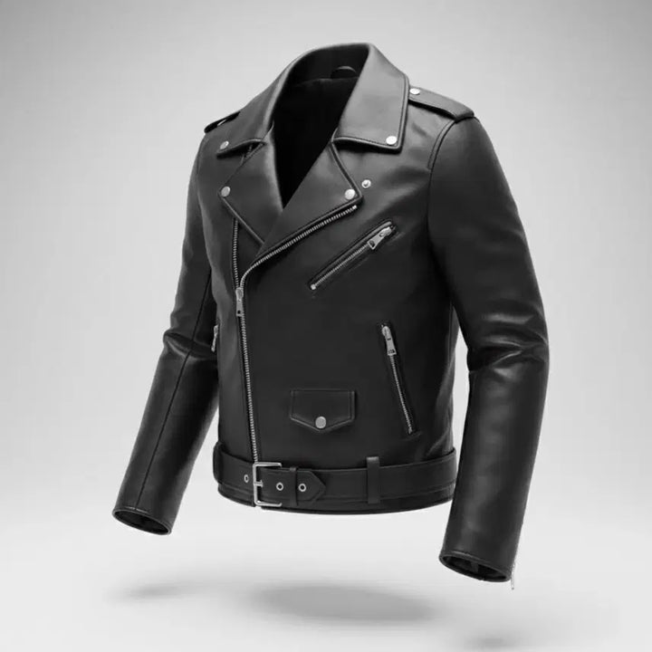 [BUNJANG] Leather Jacket / 여성S/ 벨티드 리얼 양가죽 레더자켓