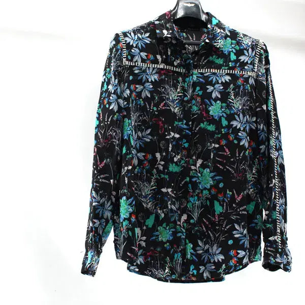[SOLD OUT] 더쿠플스 B5832 여성XS 긴팔 실크 블라우스 셔츠 구스몰