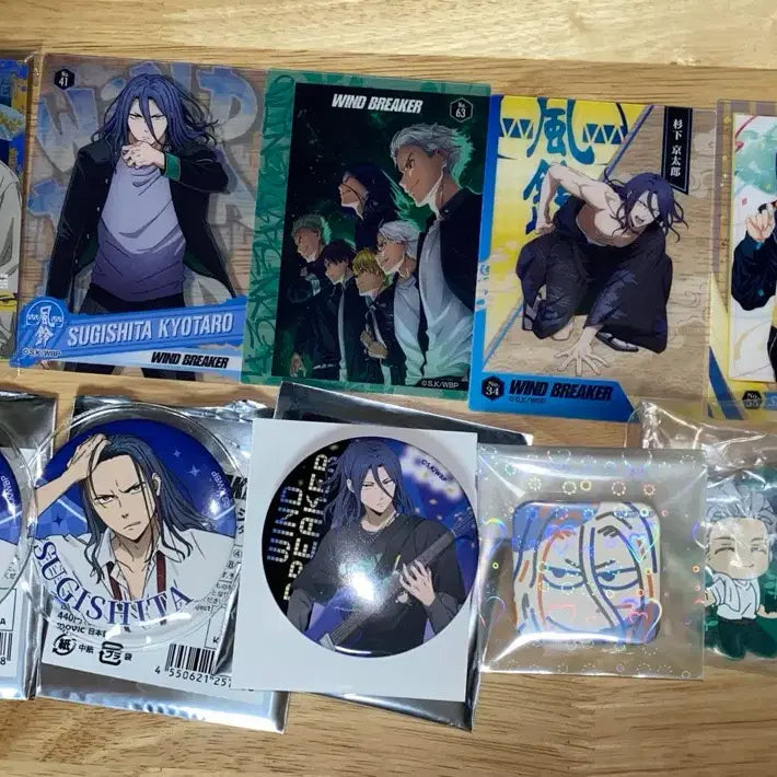 [BUNJANG] Wind Breaker Sugishita Goods Set / 윈드브레이커 스기시타 굿즈 세트 캔뱃지 클리어카드 러버스트랩 윈브레