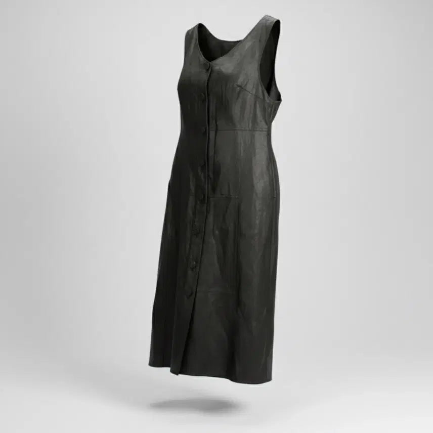 [BUNJANG] The Edge Sleeveless Leather Dress / [득템가] 여성55/ 더엣지 민소매 레더 원피스