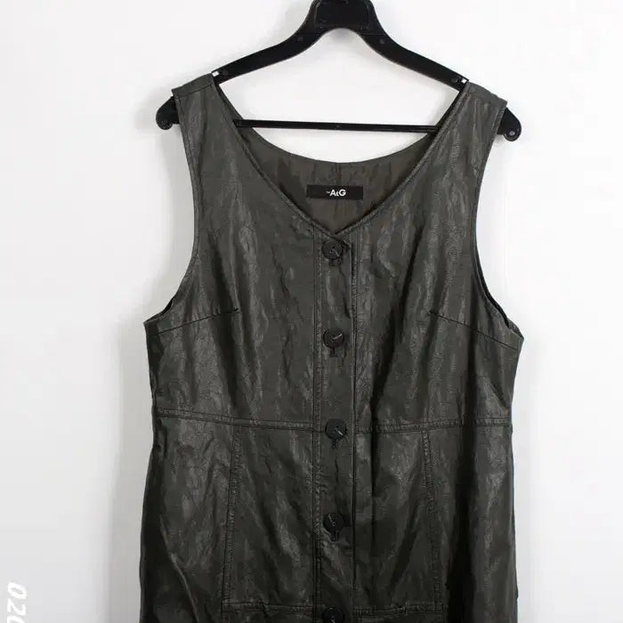 [BUNJANG] The Edge Sleeveless Leather Dress / [득템가] 여성55/ 더엣지 민소매 레더 원피스
