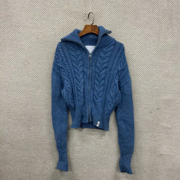[SOLD OUT] 빈티지 투웨이 울 꽈배기 니트 집업 가디건 F M11405