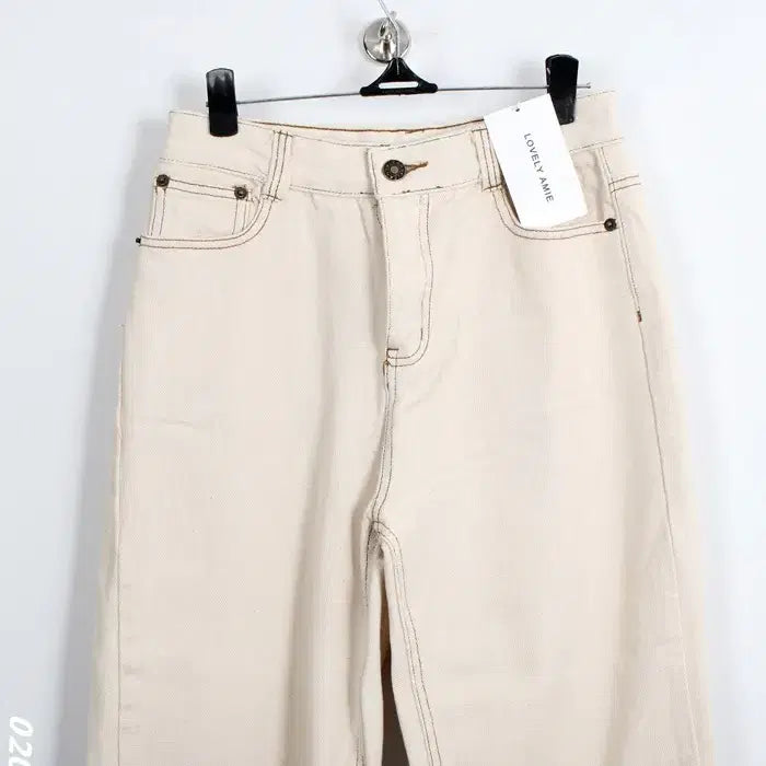 [BUNJANG] LOVELY AMIE Ivory Denim Pants / 여성M/ 텍새 LOVELY AMIE 아이보리 데님팬츠