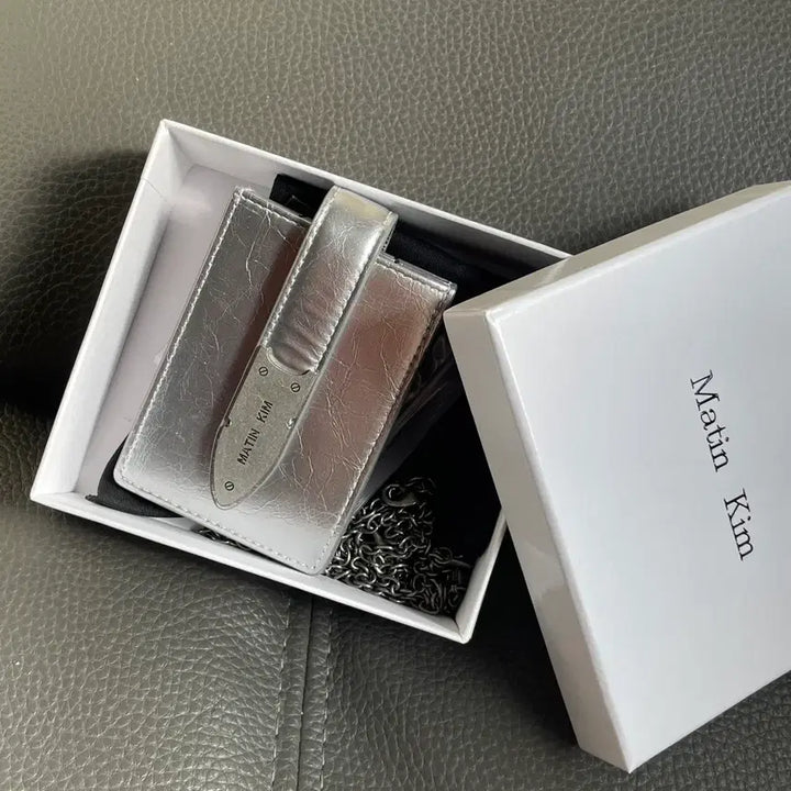 [BUNJANG] Matinkim Silver Mini Card Wallet Chain Bag / 마뗑킴 실버 미니 카드 지갑 체인백