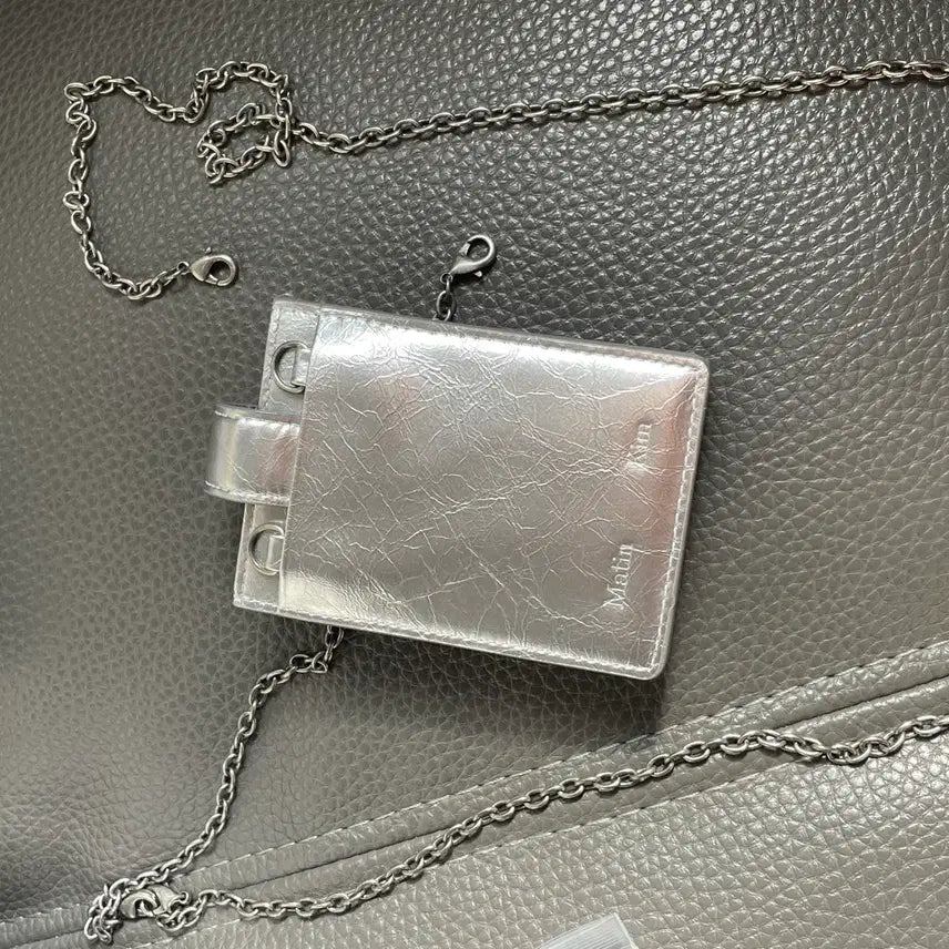 [BUNJANG] Matinkim Silver Mini Card Wallet Chain Bag / 마뗑킴 실버 미니 카드 지갑 체인백