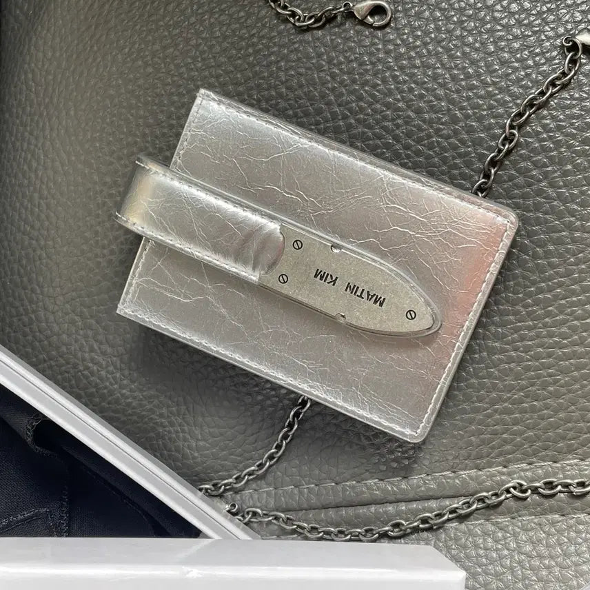 [BUNJANG] Matinkim Silver Mini Card Wallet Chain Bag / 마뗑킴 실버 미니 카드 지갑 체인백