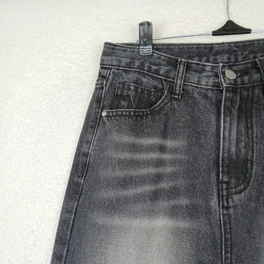 [BUNJANG] Women's Black Wash Bootcut Denim Jeans (Size S) / 여성 흑청 워싱 부츠컷 데님 팬츠 청바지(S)