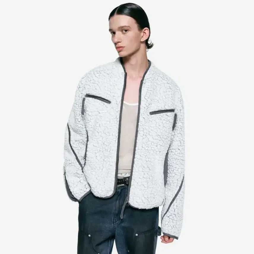 [BUNJANG] Insilence ROMA Wool Shearling Jacket - White / [택포](L) 인사일런스 ROMA 울 시어링 자켓 화이트