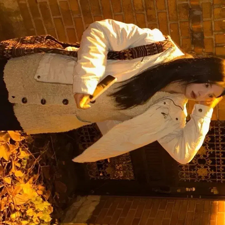 [BUNJANG] Vintage Ivory Hooded Knit Cardigan / 빈티지 아이보리 후드 니트 가디건