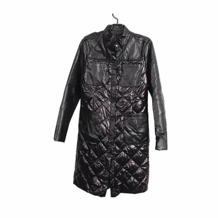 [BUNJANG] CLASSICE Quilted Glossy Long Jacket BK / A-14 CLASSICE 여성 퀼팅 유광 롱자켓BK 빈티지킹