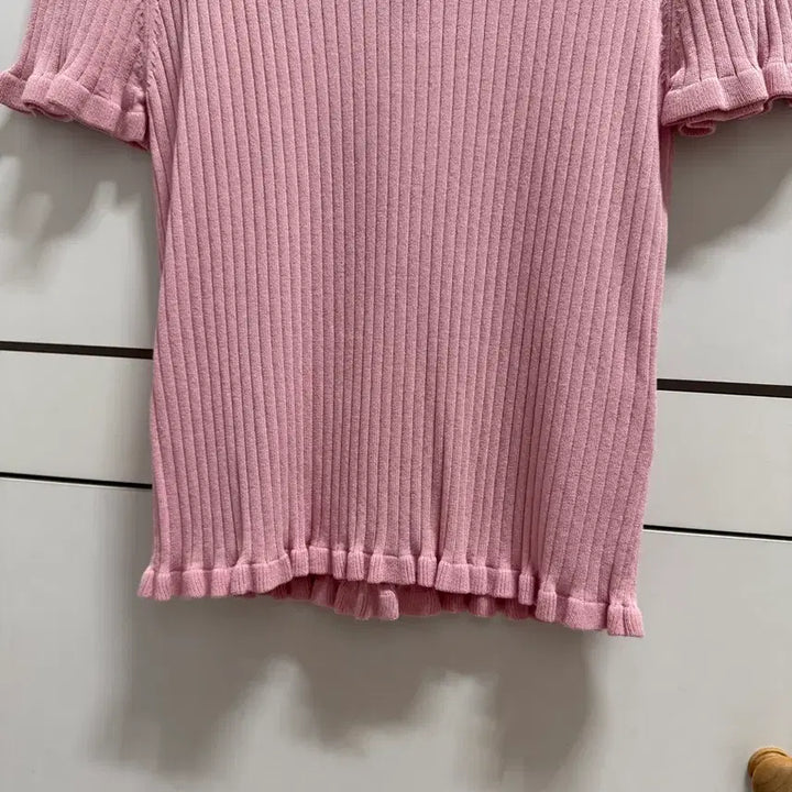 [SOLD OUT] 새상품 에잇세컨즈 핑크 프릴 반팔 니트