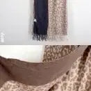[BUNJANG] Olivia Hasler Leopard Print Muffler / 7 올리비아하슬러 호피 배색 머플러BG 빈티지킹