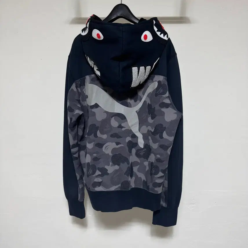 [BUNJANG] Puma x BAPE Shark Hoodie Zip-up (Black) M / 푸마 x 베이프 샤크 후드집업 흑계 M