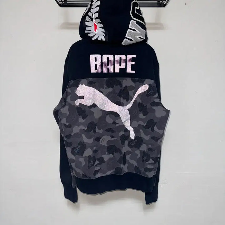 [BUNJANG] Puma x BAPE Shark Hoodie Zip-up (Black) M / 푸마 x 베이프 샤크 후드집업 흑계 M