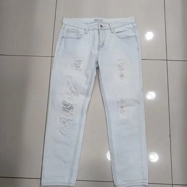 [BUNJANG] Black Rabbit Distressed Vintage Wash Jeans / 블랙래빗 연청 헤짐빈티지워싱 청바지 일자 중고