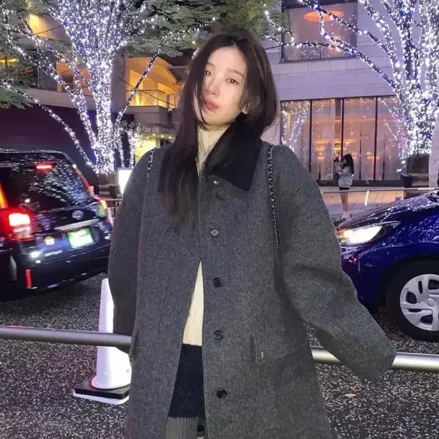 [BUNJANG] The Barnet Corduroy Herringbone Short Half Coat / 더바넷 코듀로이 카라 헤링본 숏 하프 코트