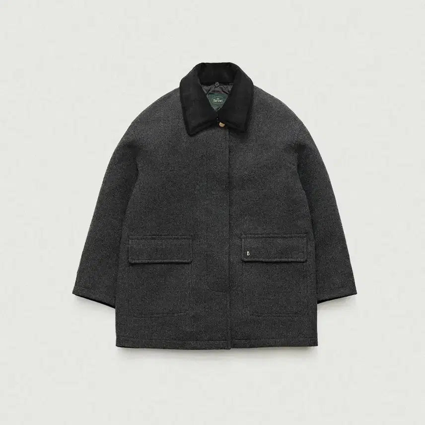 [BUNJANG] The Barnet Corduroy Herringbone Short Half Coat / 더바넷 코듀로이 카라 헤링본 숏 하프 코트
