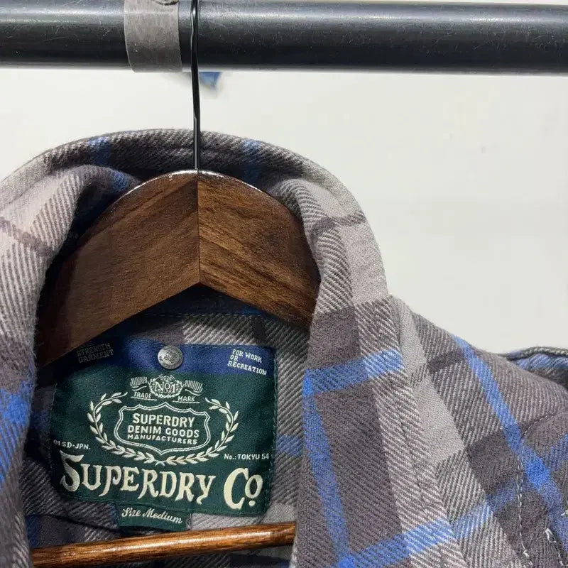 [BUNJANG] Superdry Vintage Checkered Layered Shirt / (100) 슈퍼드라이 빈티지 후드 레이어드 체크 셔츠 남방