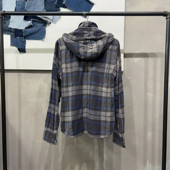 [BUNJANG] Superdry Vintage Checkered Layered Shirt / (100) 슈퍼드라이 빈티지 후드 레이어드 체크 셔츠 남방
