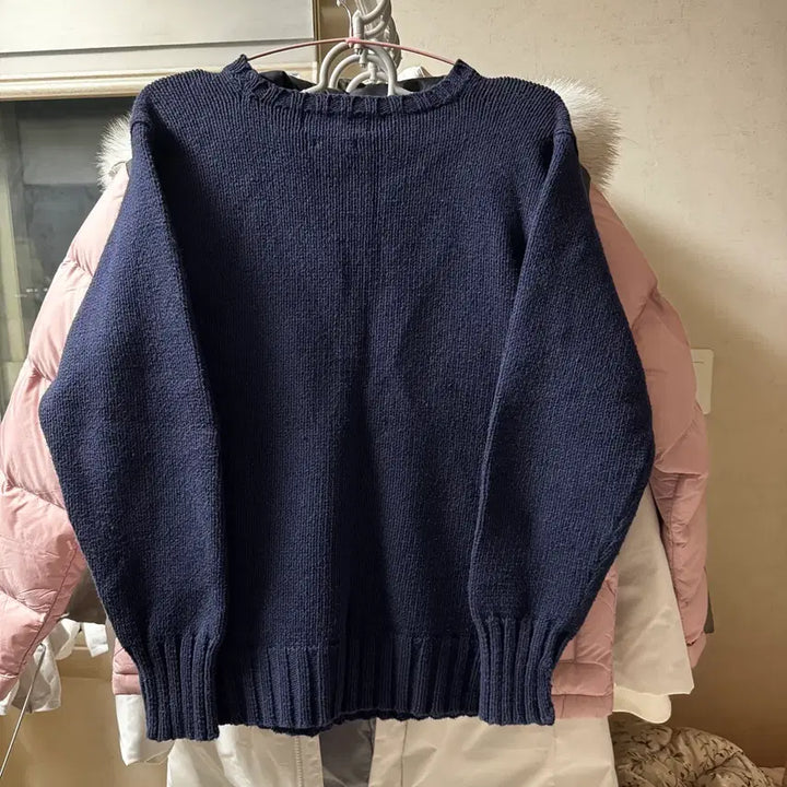 [BUNJANG] Polo Ralph Lauren Navy Knit Sweater / 폴로 네이비 니트 브라운포니