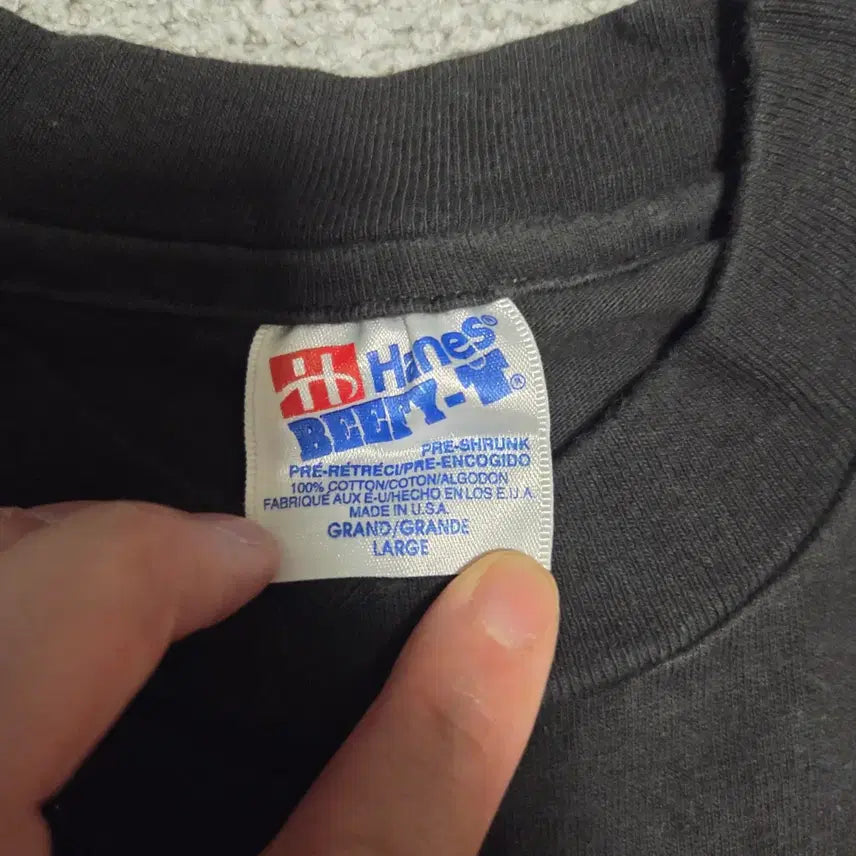 [BUNJANG] Hanes 90s Made in USA Black T-Shirt / 미국제 90s Hanes 반팔 티셔츠 L(100)