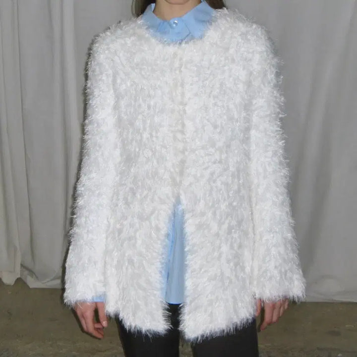 [BUNJANG] Siyoon HAIRY SLIM CARDIGAN (WHITE) / [시눈] HAIRY SLIM CARDIGAN (WHITE)
