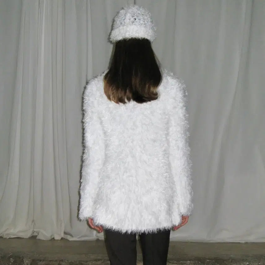 [BUNJANG] Siyoon HAIRY SLIM CARDIGAN (WHITE) / [시눈] HAIRY SLIM CARDIGAN (WHITE)