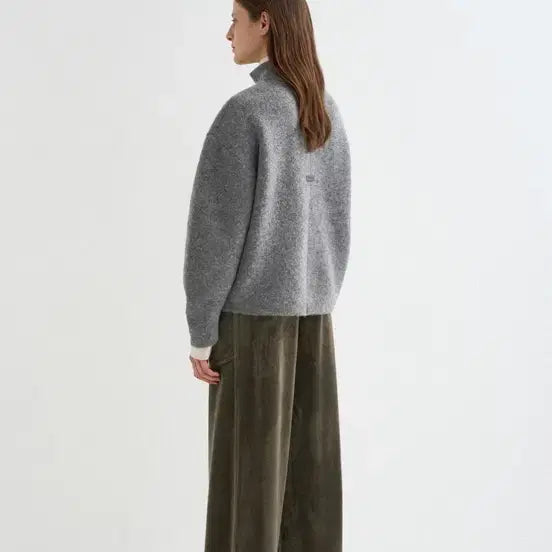 [BUNJANG] 25 System Alpaca Blend Half Zip Knit Top / 25 시스템 알파카 블렌드 하프 집업 니트 탑