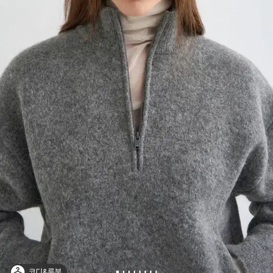 [BUNJANG] 25 System Alpaca Blend Half Zip Knit Top / 25 시스템 알파카 블렌드 하프 집업 니트 탑